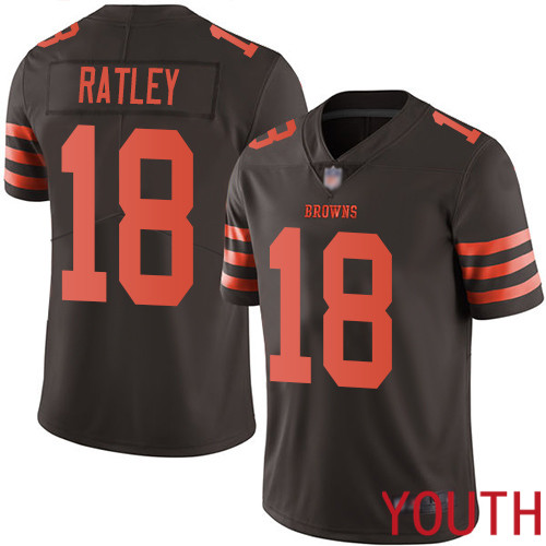 Cleveland Browns Damion Ratley Youth Brown Limited Jersey 18 NFL Football Rush Vapor Untouchable